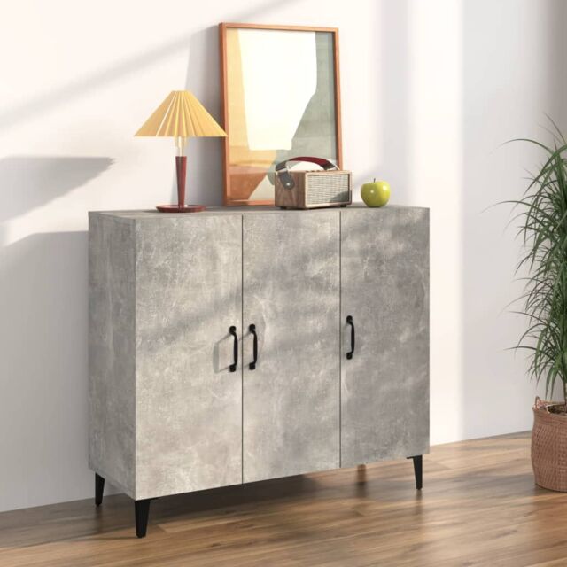 Berkfield Home Sideboard Concrete Grey 90x34x80 cm Engineered Wood - Size: 90 x 34 x 80 cm - image 1