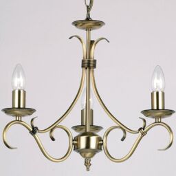 Loops Hanging Ceiling Pendant Light ANTIQUE BRASS 3x Shade Vintage Lamp Bulb Holder in Metallics - thumbnail 3