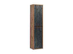 Vente-unique Wall-Hung Bathroom Unit With Basin & Tall Unit - Natural and in Light Oak - thumbnail 7