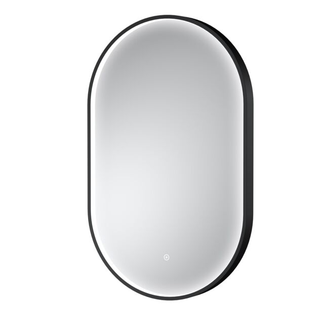 Balterley Oval Inset Framed LED Mirror with Demister Pad, 800x500mm - Black - image 1