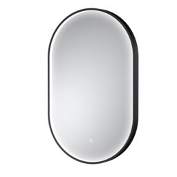 Balterley Oval Inset Framed LED Mirror with Demister Pad, 800x500mm - Black