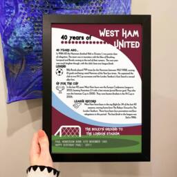 Afewhometruths Personalised 40th Birthday Gift Framed Print For Football Fan - thumbnail 3