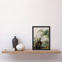 Artery8 David Roberts Framed Wall Art Print The Holy Tree of Metereah in Green - Size: A4 - thumbnail 2