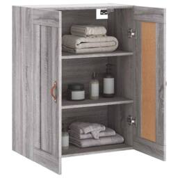 Berkfield Home Wall Mounted Cabinet Grey Sonoma 69.5x34x90 cm Engineered Wood - thumbnail 5