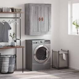 Berkfield Home Wall Mounted Cabinet Grey Sonoma 69.5x34x90 cm Engineered Wood - thumbnail 2