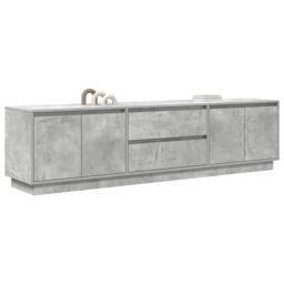 Berkfield Home TV Cabinet with LED Lights Concrete Grey 193.5x41x50 cm - thumbnail 5