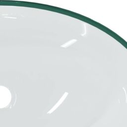 Berkfield Home Basin Tempered Glass 54.5x35x15.5 cm Transparent in Black - thumbnail 6