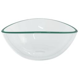 Berkfield Home Basin Tempered Glass 54.5x35x15.5 cm Transparent in Black - thumbnail 4