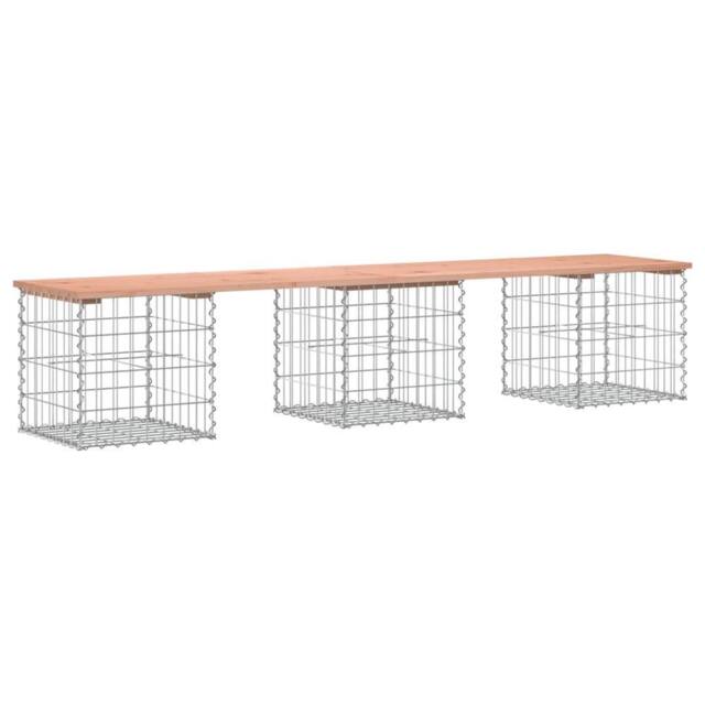 Berkfield Home Garden Bench Gabion Design 203x44x42 cm Solid Wood Douglas in Brown - Size: 203 x 44 x 42 cm - image 1