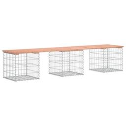 Berkfield Home Garden Bench Gabion Design 203x44x42 cm Solid Wood Douglas in Brown - Size: 203 x 44 x 42 cm - thumbnail 5