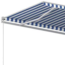 Berkfield Home Manual Retractable Awning 400x350 cm Blue & White - thumbnail 5