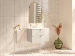 Vente-unique Wall-Hung Vanity Unit - Beige - 80 Cm - LAVENA - thumbnail 1