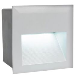 Loops IP65 Recessed Outdoor Wall Light Silver Cast Aluminium 3.7W Built in LED in Metallics - thumbnail 1