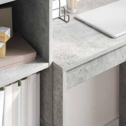 Berkfield Home Modern Computer Desk Concrete grey Particle board with concrete-l - thumbnail 4