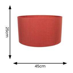 ValueLights Reni Rust Red Fabric Easy Fit Drum Ceiling Lamp Shade in Burnt Orange - Size: Medium - thumbnail 9