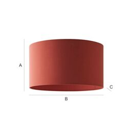 ValueLights Reni Rust Red Fabric Easy Fit Drum Ceiling Lamp Shade in Burnt Orange - Size: Medium - thumbnail 8