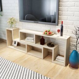 Berkfield Home TV Cabinet Double L-Shaped Oak in Brown - thumbnail 1