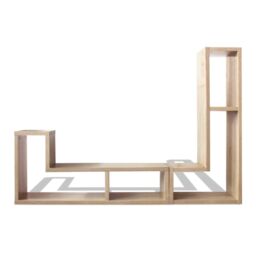 Berkfield Home TV Cabinet Double L-Shaped Oak in Brown - thumbnail 6