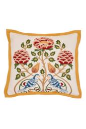 Morris & Co 'Seasons By May Indigo' Cotton Cushion in Cream - Size: 45 cm x 45 cm - thumbnail 1