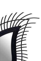 Orsina Teardrop Rattan Wall Mirror, Large Wood Wall Mirror, Mirror with Rattan Frame, Reliable Tear Mirror in Black - thumbnail 5