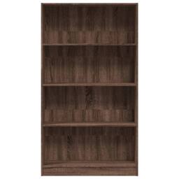 Berkfield Home Bookcase Brown Oak 80x24x143 cm Engineered Wood - Size: 80 x 24 x 143 cm - thumbnail 4