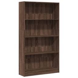 Berkfield Home Bookcase Brown Oak 80x24x143 cm Engineered Wood - Size: 80 x 24 x 143 cm - thumbnail 1