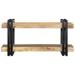 Berkfield Home Wall Shelf 70x33x35 cm Solid Rough Wood Mango in Brown - Size: 70 x 33 x 35 cm - thumbnail 4