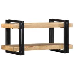 Berkfield Home Wall Shelf 70x33x35 cm Solid Rough Wood Mango in Brown - Size: 70 x 33 x 35 cm - thumbnail 6
