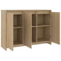 Berkfield Home Sideboard Sonoma Oak 102x33x75 cm Engineered Wood in Beige - Size: 102 x 33 x 75 cm - thumbnail 5