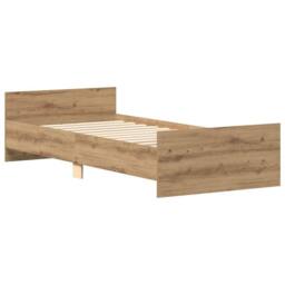 Berkfield Home Bed Frame without Mattress Artisan Oak 90x200 cm Engineered Wood in Brown - thumbnail 4