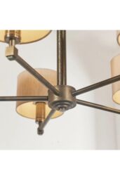 Netlighting Indara 5 Light Multi Arm Pendant Aged Bronze Aged Hammered Bronze Plate E14 in Brown - thumbnail 4