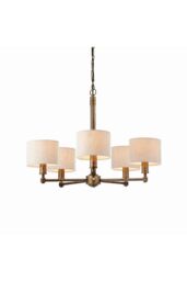 Netlighting Indara 5 Light Multi Arm Pendant Aged Bronze Aged Hammered Bronze Plate E14 in Brown - thumbnail 1