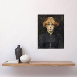 "Artery8 Portrait of Carmen Gaudin Vintage Wall Art Print Toulouse Lautrec in Grey - Size: W24"" x H32""" - thumbnail 4