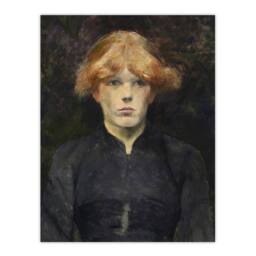 "Artery8 Portrait of Carmen Gaudin Vintage Wall Art Print Toulouse Lautrec in Grey - Size: W24"" x H32""" - thumbnail 1