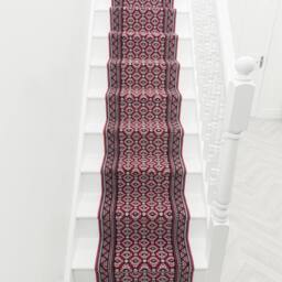 runrug Stair Runner Carpet for Staircases - Soft & Comfy, 9mm - 'Heriz' in Dark Red - Size: 60 cm x 480 cm - thumbnail 6