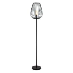 Loops Standing Floor Lamp Light Black Steel 1 x 60W E27 Bulb Tall Living Room