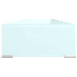 Berkfield Home TV Stand/Monitor Riser Glass Green 90x30x13 cm - Size: 90 x 30 x 13 cm - thumbnail 4