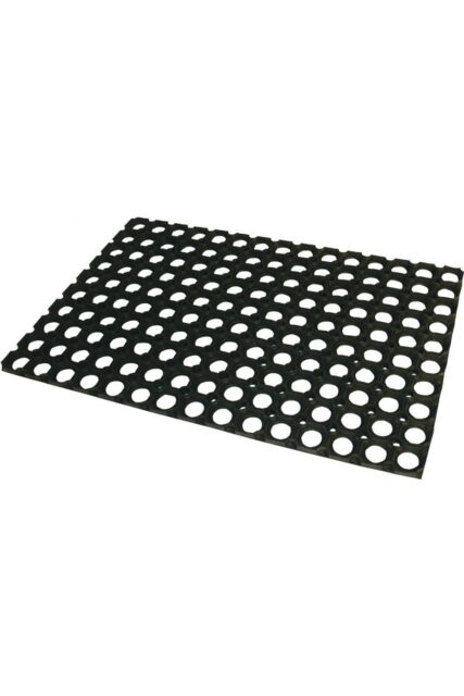 JVL Rondo Rubber Ring Door Mat in Black - Size: 40 x 60 cm - image 1