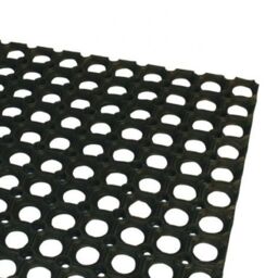 JVL Rondo Rubber Ring Door Mat in Black - Size: 40 x 60 cm - thumbnail 2