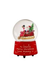 Personalised Memento Company Personalised Message Musical Santa Globe in Red