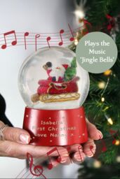 Personalised Memento Company Personalised Message Musical Santa Globe in Red - thumbnail 3