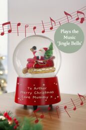 Personalised Memento Company Personalised Message Musical Santa Globe in Red - thumbnail 4