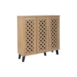 SPETLEK 3 Door Shoe Storage Cabinet Oak Cupboard in Natural - Size: 0.6m2 - thumbnail 3