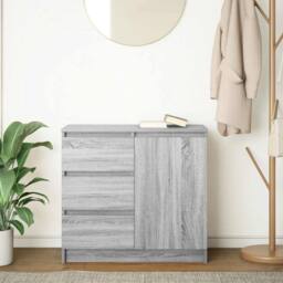 Berkfield Home Sideboard with Drawer Grey Sonoma 71x35x65 cm Engineered Wood - Size: 71 x 35 x 65 cm - thumbnail 3