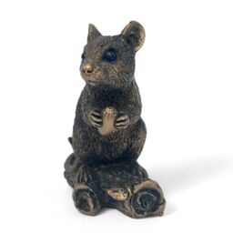Animal Crackers Mouse With Acorn Figurine From The Leonardo Reflections Bronzed Range in Bronze - thumbnail 4