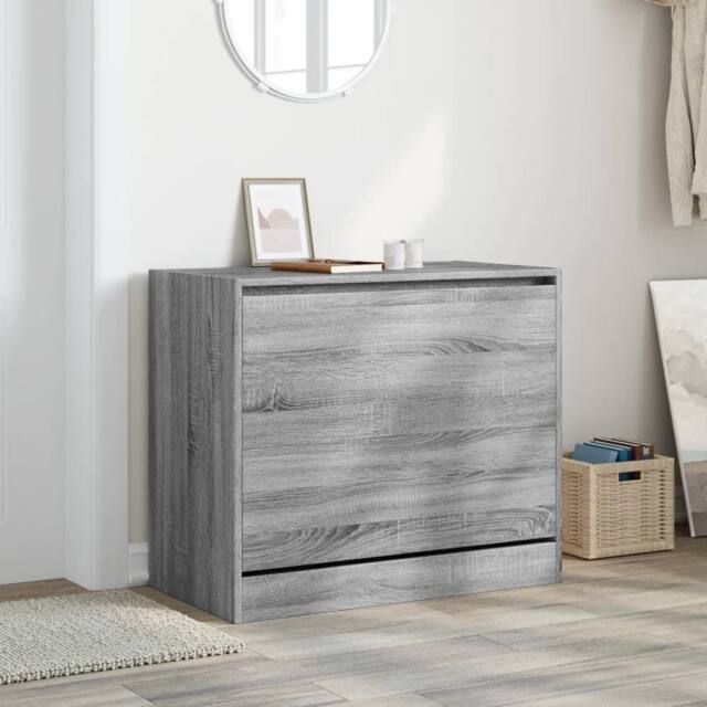 Berkfield Home Shoe Cabinet Grey Sonoma 80x42x69 cm Engineered Wood - Size: 80 x 42 x 69 cm - image 1
