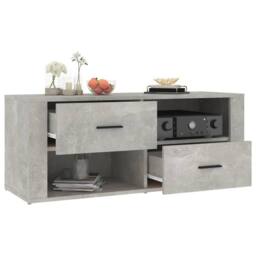 Berkfield Home TV Cabinet Concrete Grey 100x35x40 cm Engineered Wood - Size: 100 x 35 x 40 cm - thumbnail 5