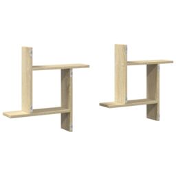 Berkfield Home Wall Shelves 2 pcs Sonoma Oak 50x12x50 cm Engineered Wood in Brown - Size: 50 x 12 x 50 cm - thumbnail 6