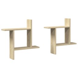 Berkfield Home Wall Shelves 2 pcs Sonoma Oak 50x12x50 cm Engineered Wood in Brown - Size: 50 x 12 x 50 cm - thumbnail 2