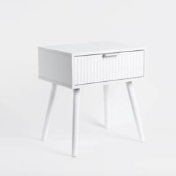 OHS Venice Bedside Table 1 Drawer Cabinet Nightstand Storage Unit in White - thumbnail 6